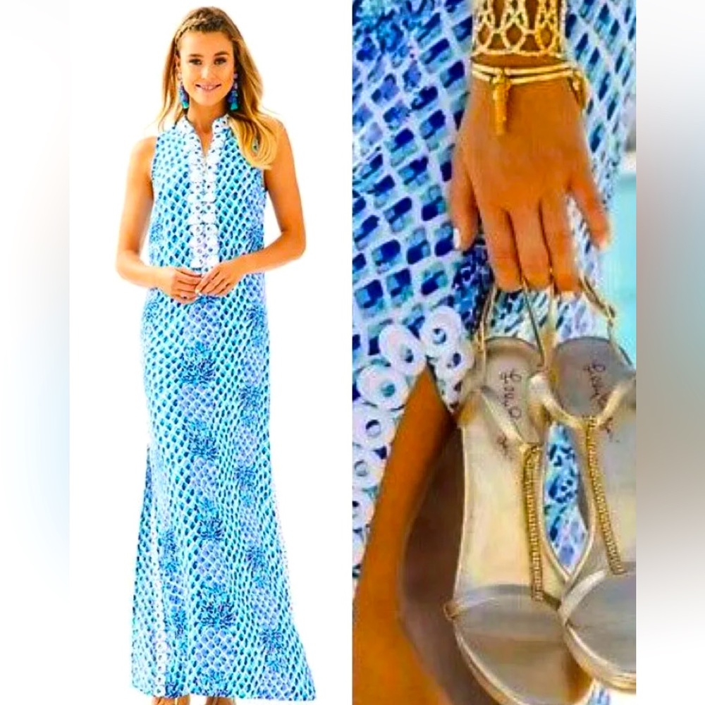 NWT LILLY PULITZER JANE MAXI TOE IN ENGINEERED 00,0,2